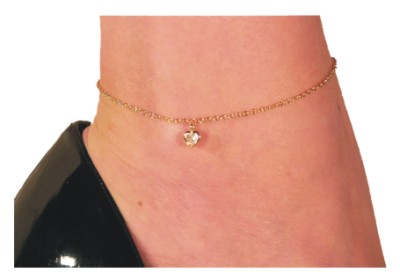 CHAINE DE CHEVILLE COEUR DIAMANT