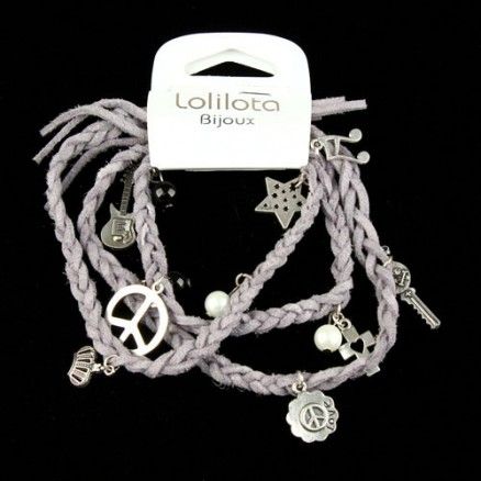 Bracelet En M&eacute;tal Et Cuir